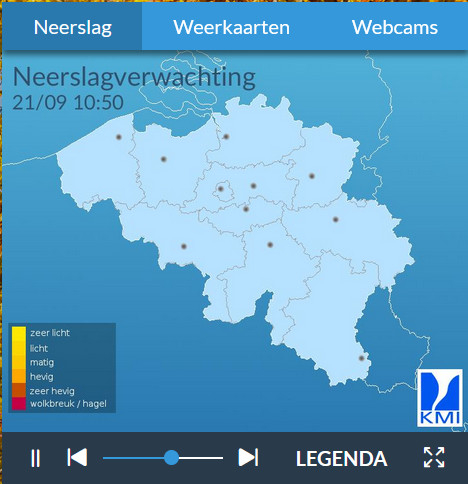 Vorige presentatie van de radarbeelden